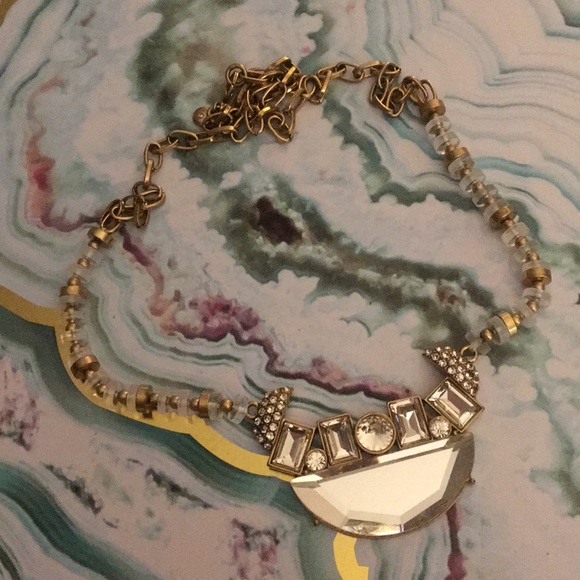 J. Crew Matte Gold Glass & Crystal Necklace - Picture 2 of 3
